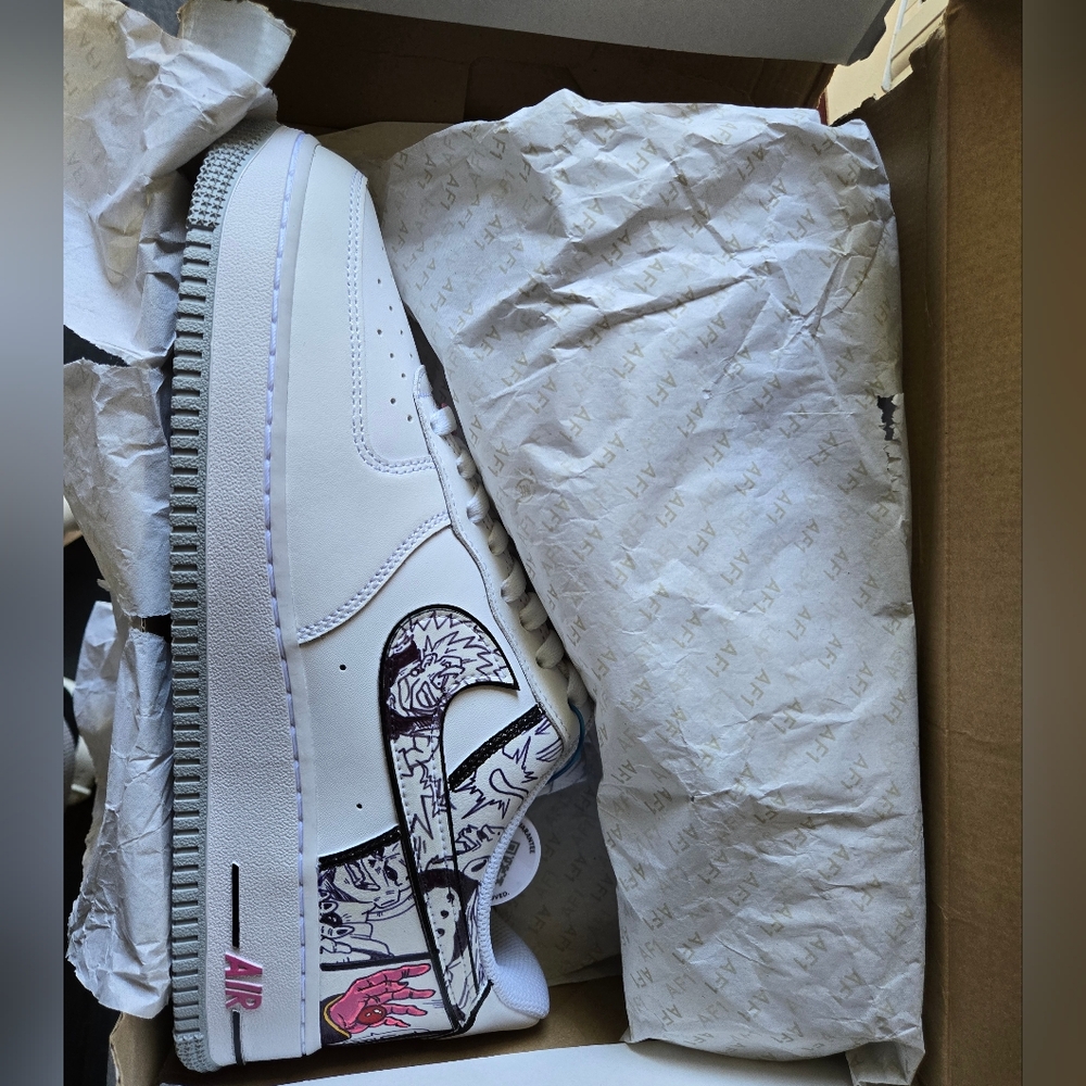 Custom Boo/DBZ Nike Air Force 1 White and Gray - Picture 5 of 15